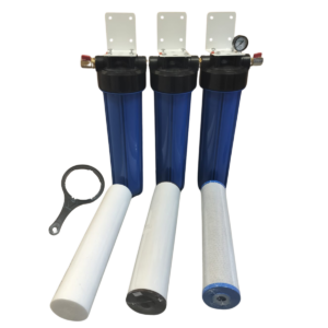 Yhdistelmäsuodatin raudanpoistoon - Kolmen suuren halkaisijan rungon yhdistelmä - 3/4" messinki sisäkierteet